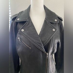 Black Rivet M black 100% leather jacket